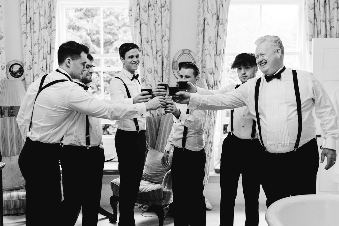cheers to the groom at eshott hall