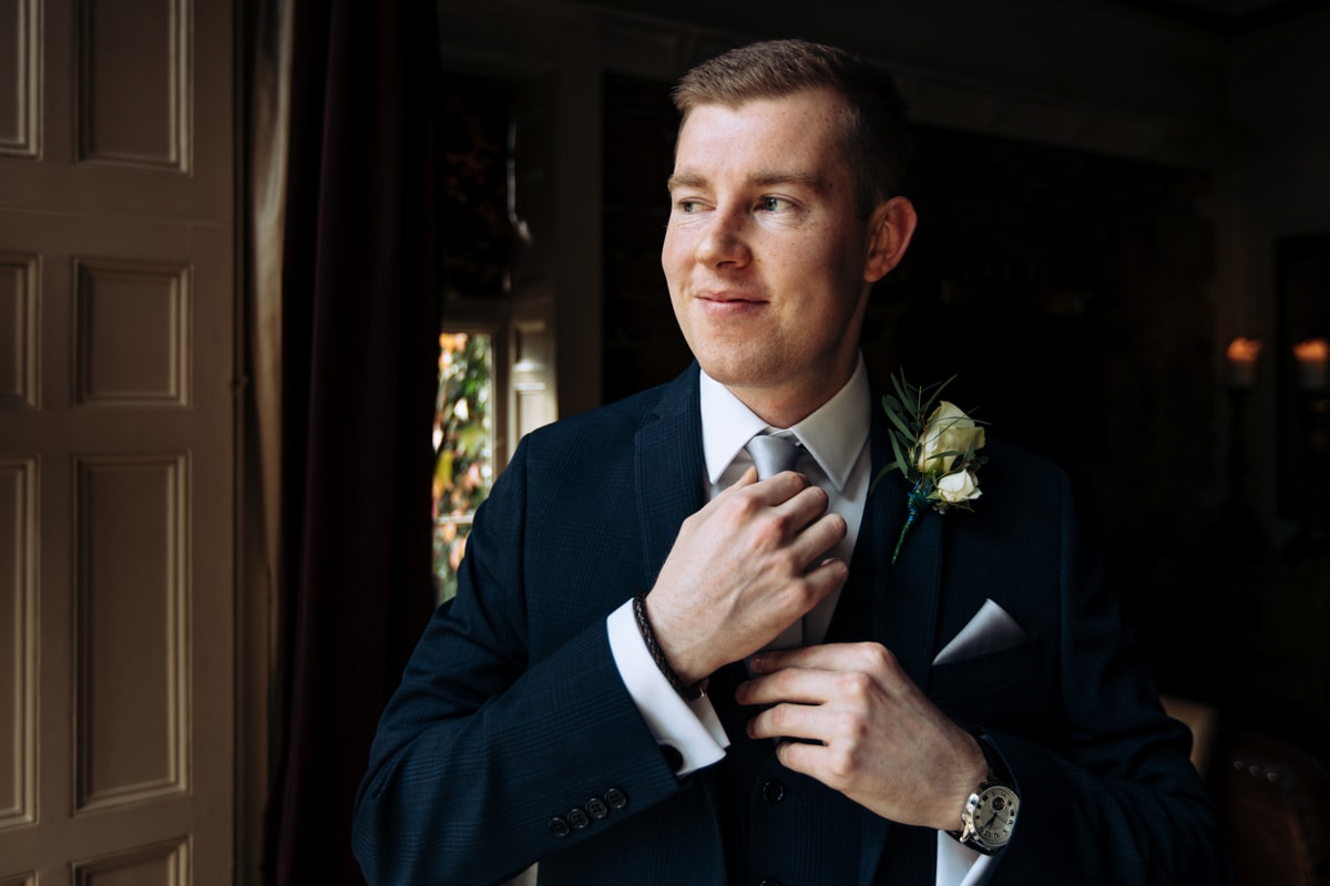 groom preparations at mitton hall cheshire