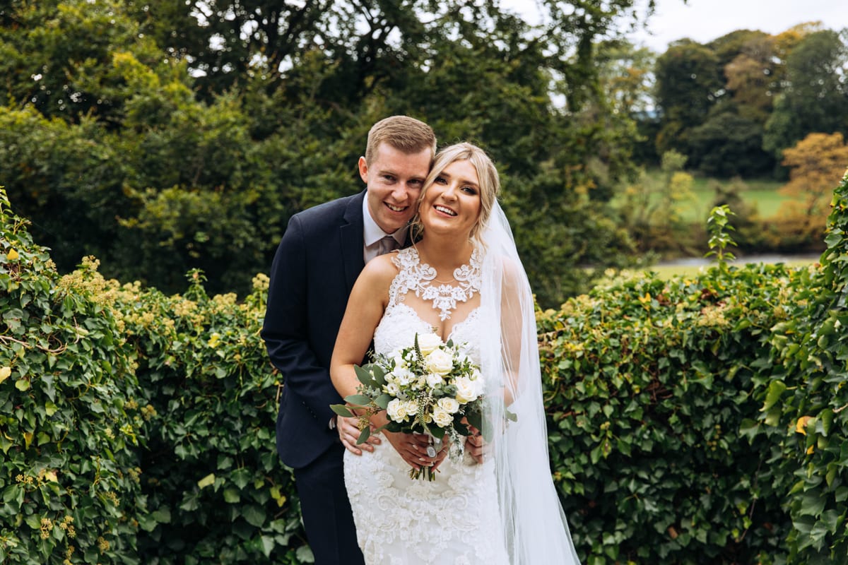 bride and groom portraits at mitton hall cheshire