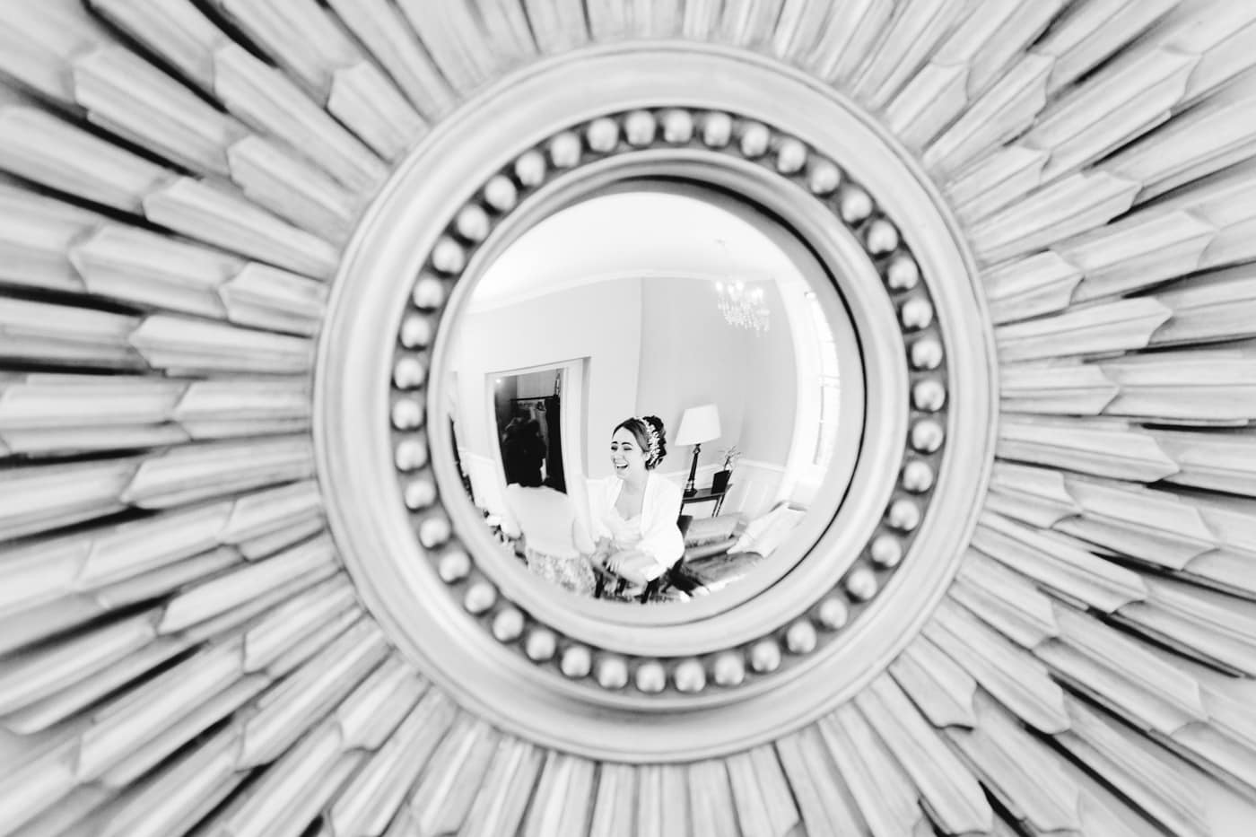 Chelsey the bride getting ready at statham lodge before her wedding