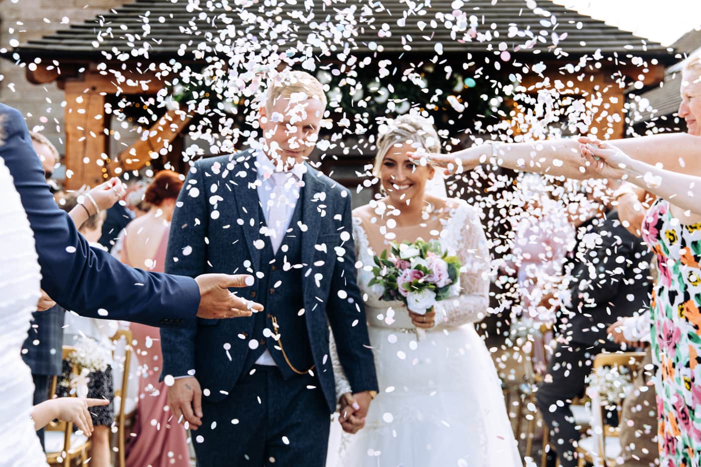 confetti wedding photographs at heaton house farm