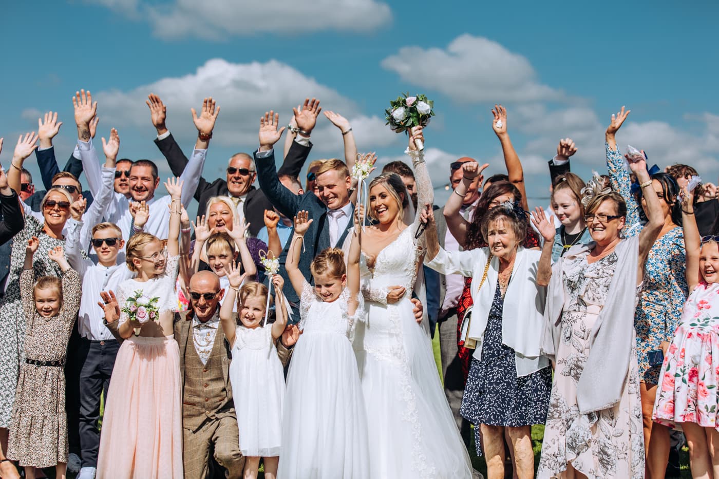 family group wedding photos at heaton house farm