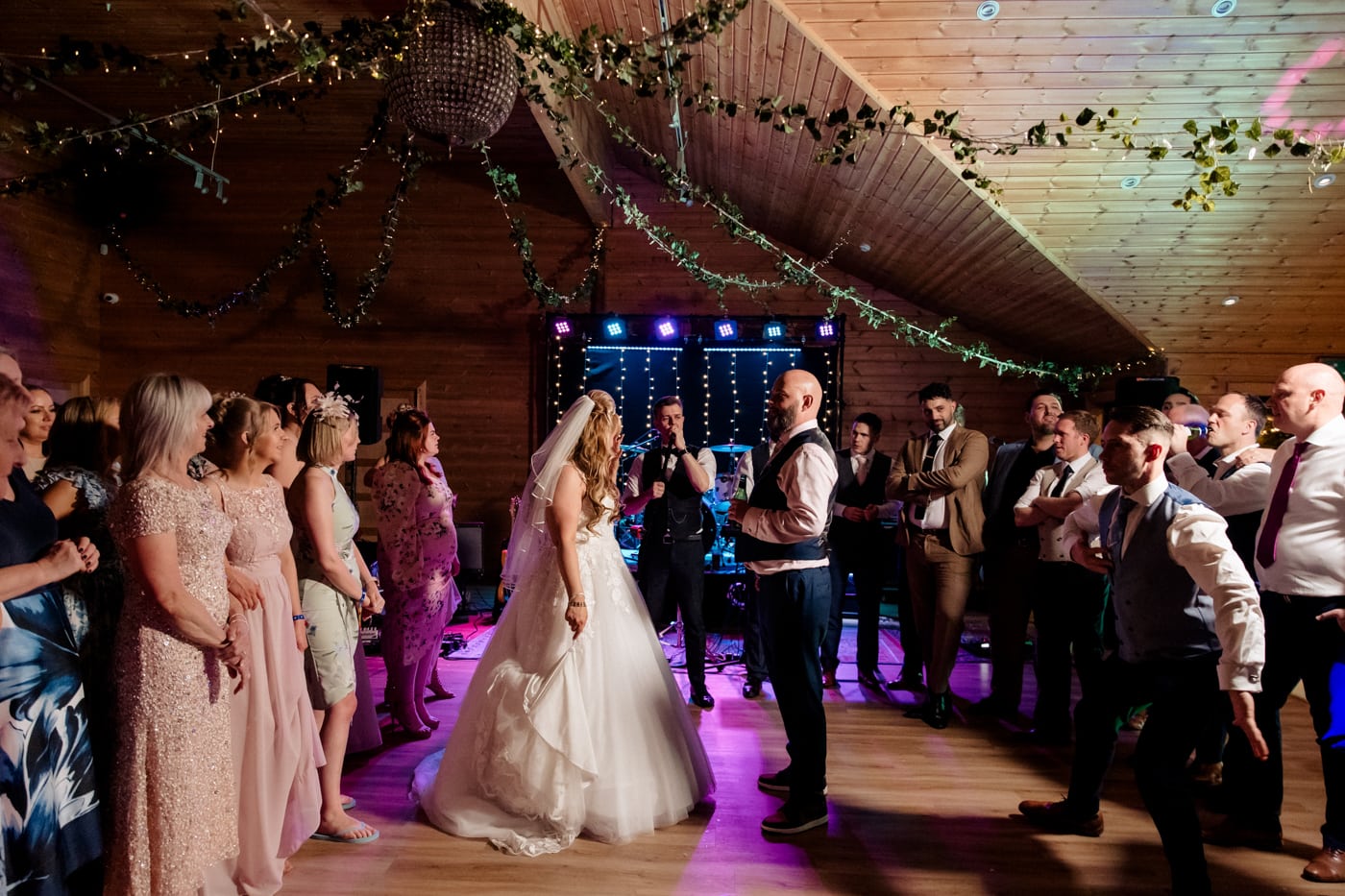 evening wedding reception at styal lodge wedding barn cheshire