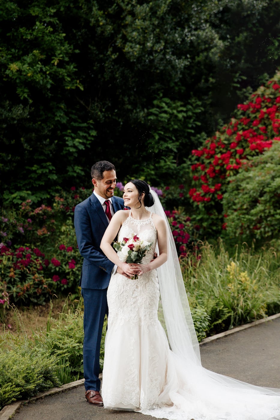 bride and groom portraits at the hilltop country house hotel