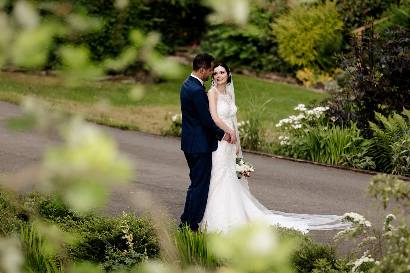 bride and groom portraits at the hilltop country house hotel