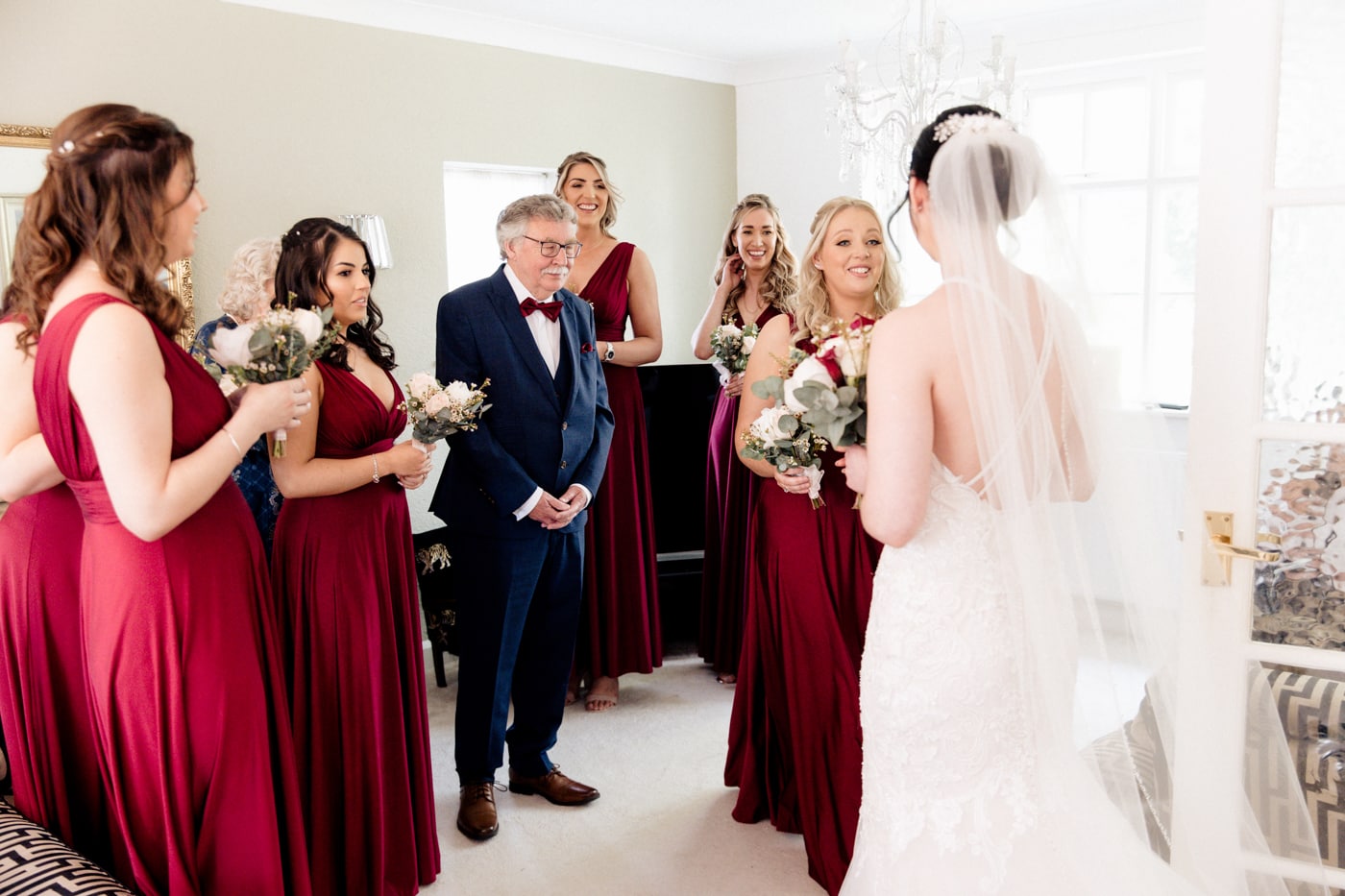 bride getting ready at the hilltop country house hotel in macclesfield