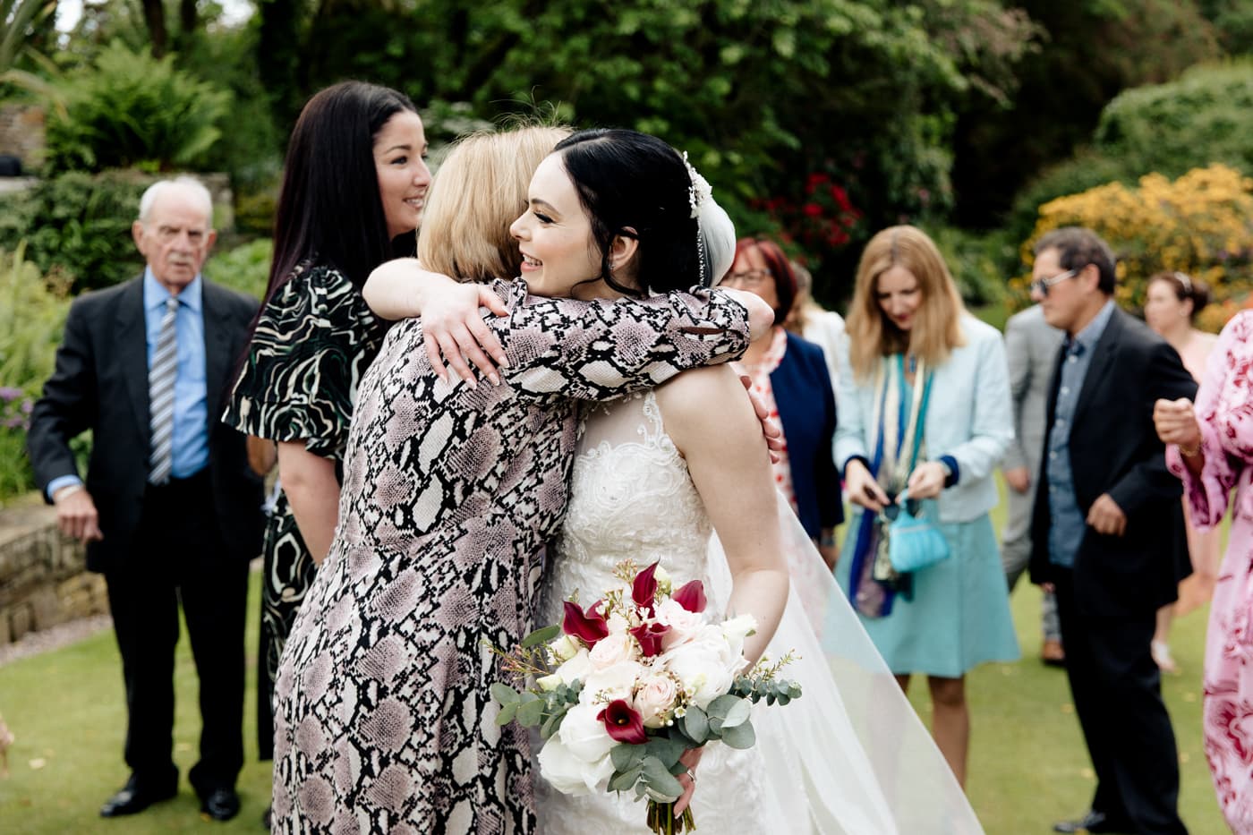 wedding reception in the garden at the hilltop house hotel