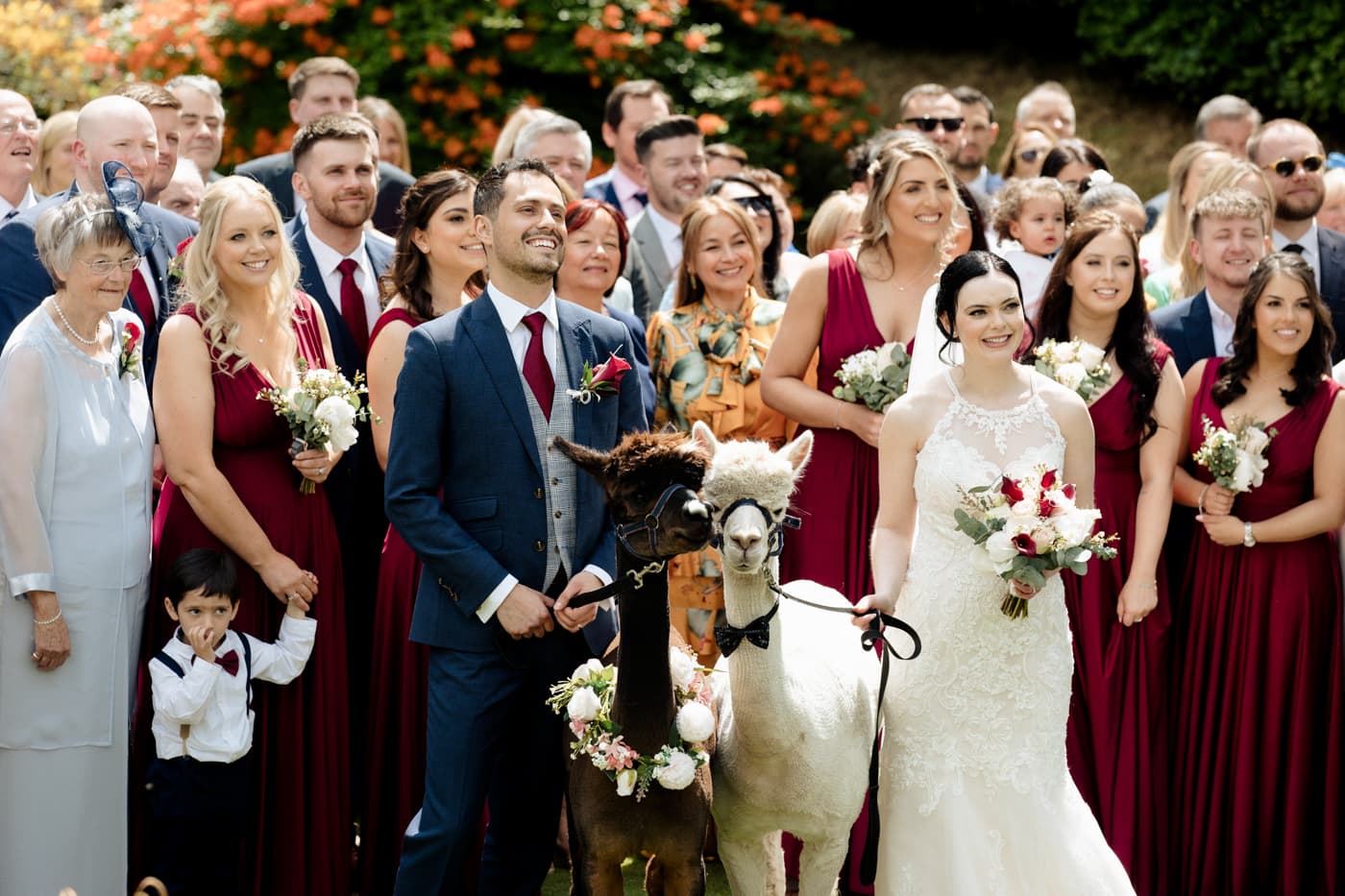 wedding reception in the garden at the hilltop house hotel
