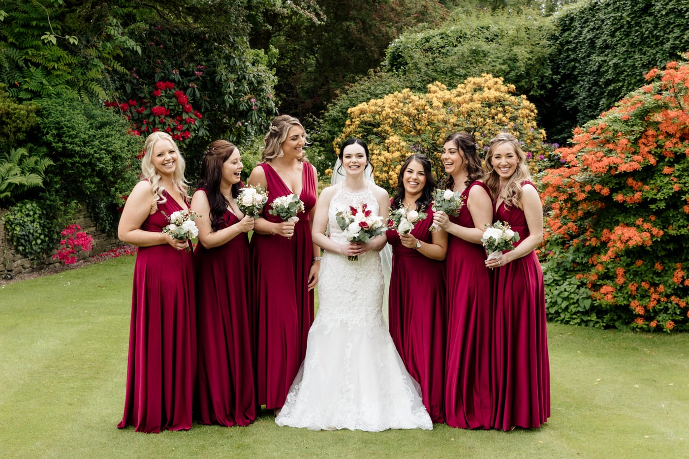 wedding reception in the garden at the hilltop house hotel
