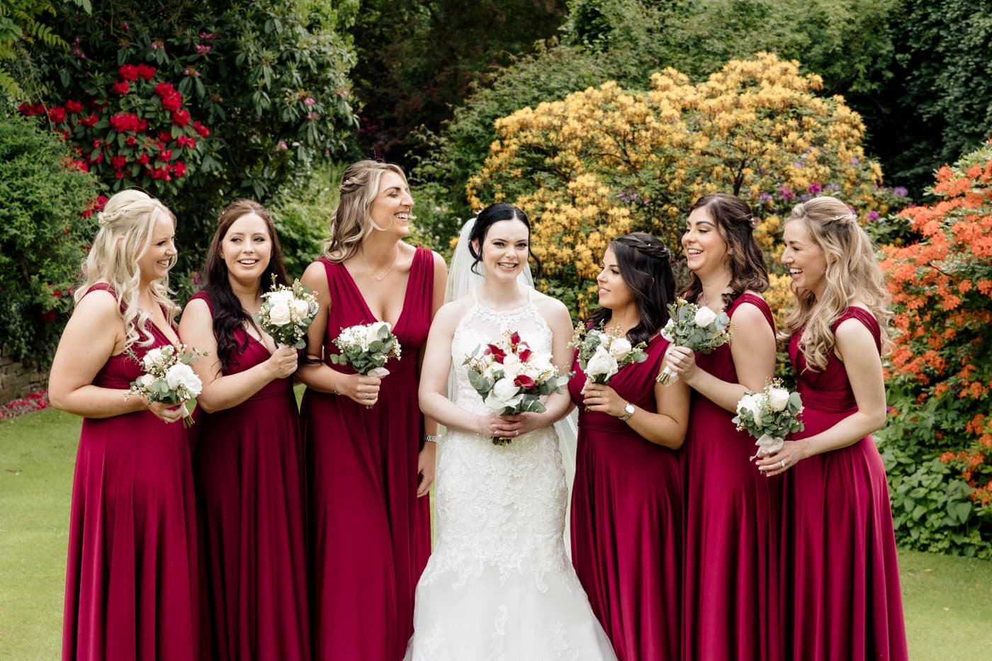 wedding reception in the garden at the hilltop house hotel