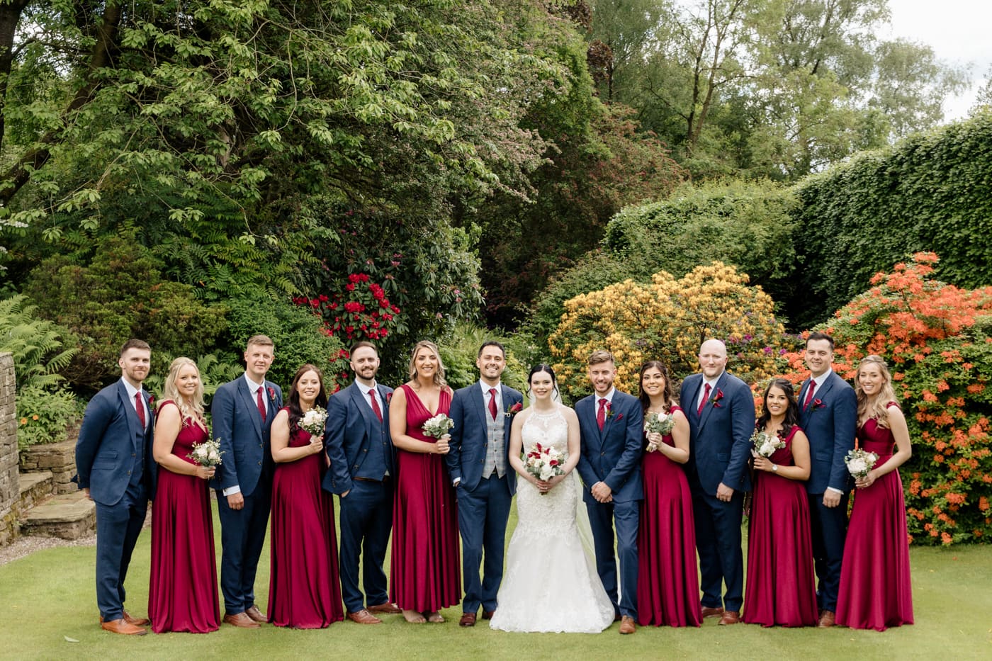 wedding reception in the garden at the hilltop house hotel