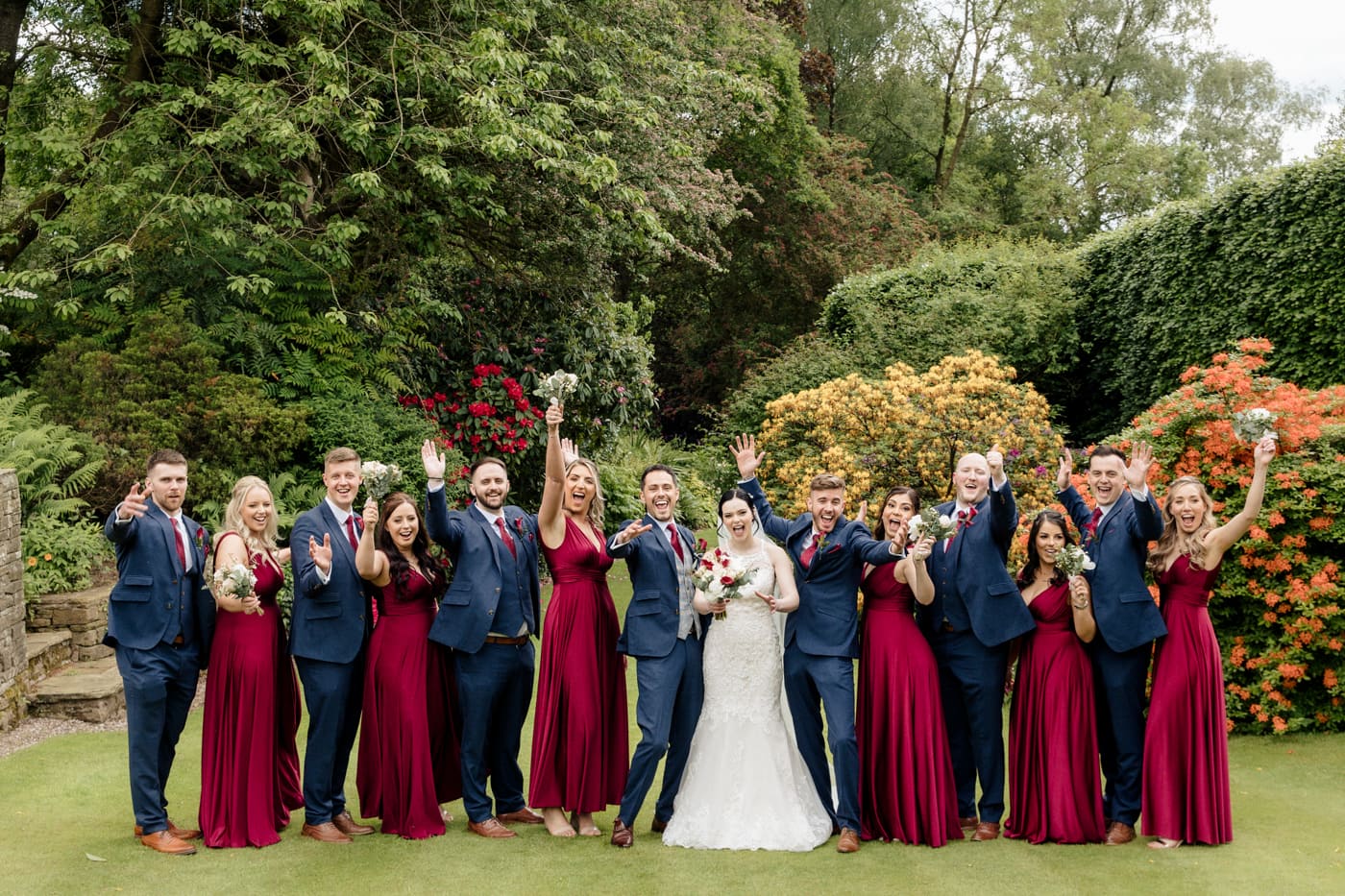 wedding reception in the garden at the hilltop house hotel