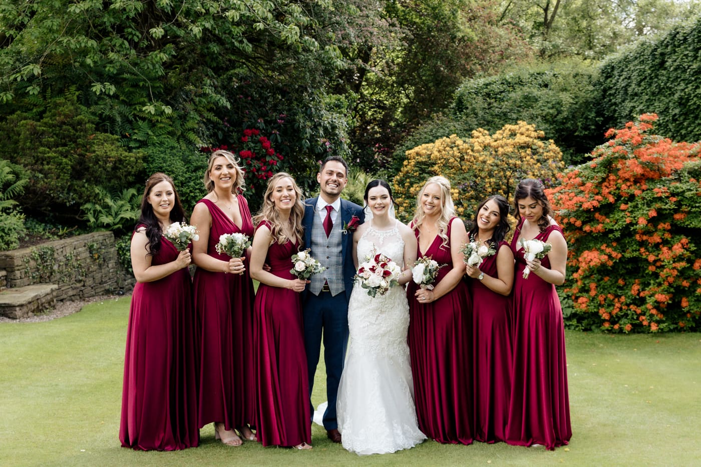 wedding reception in the garden at the hilltop house hotel