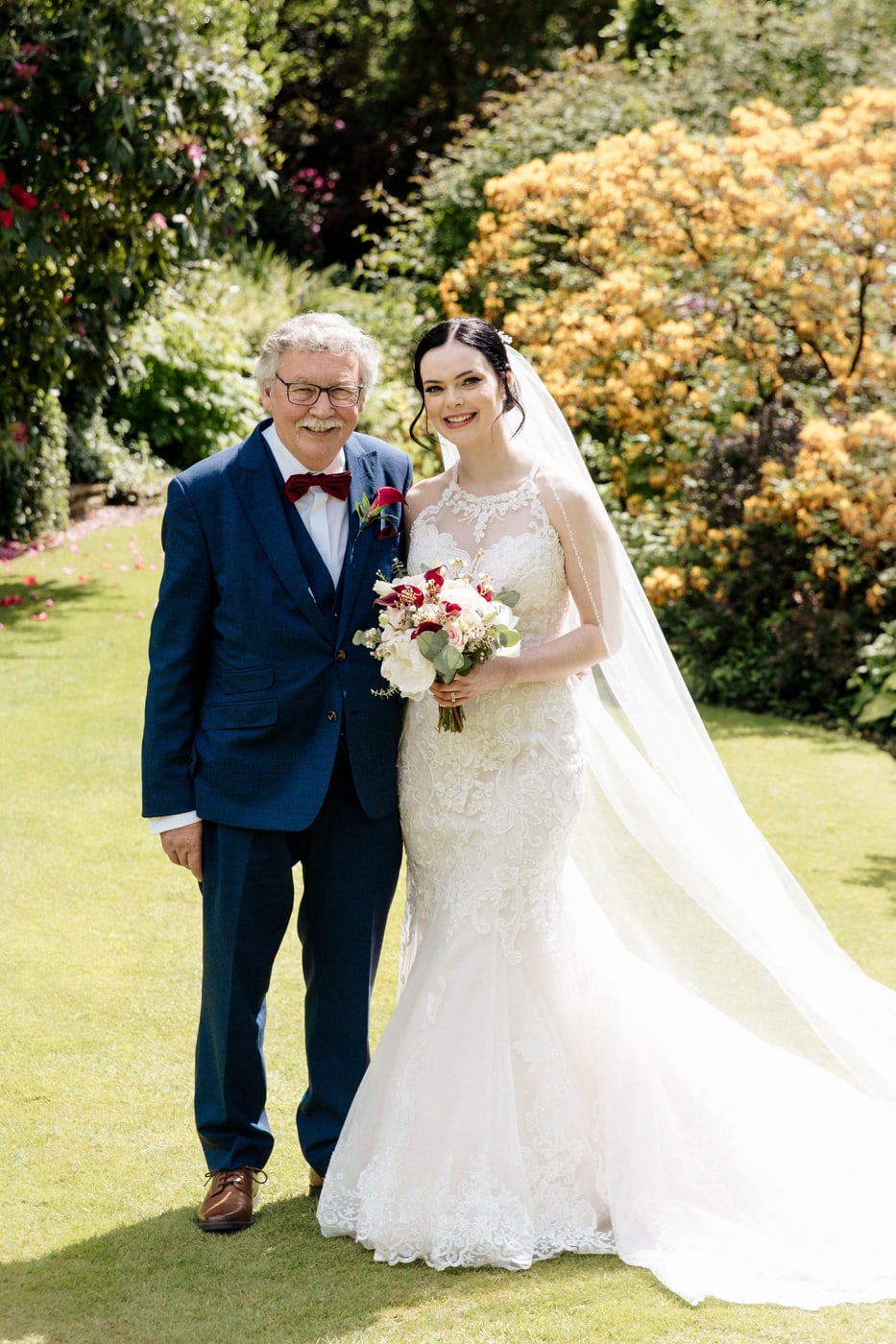 wedding reception in the garden at the hilltop house hotel