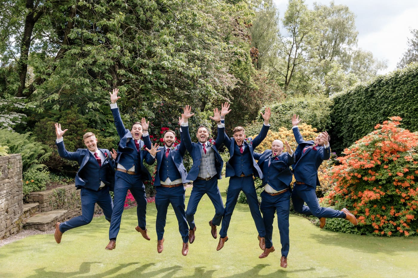 wedding reception in the garden at the hilltop house hotel