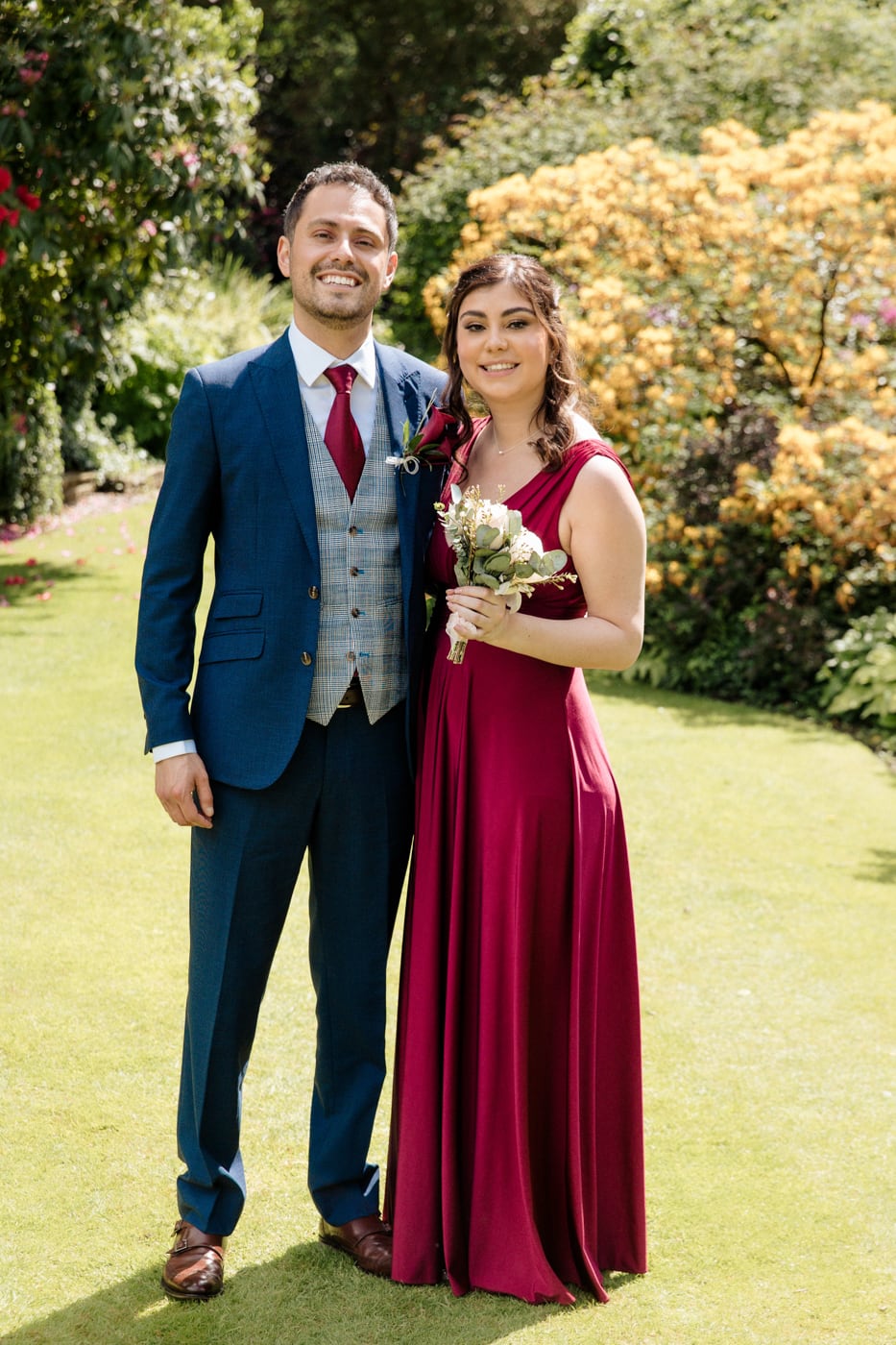 wedding reception in the garden at the hilltop house hotel