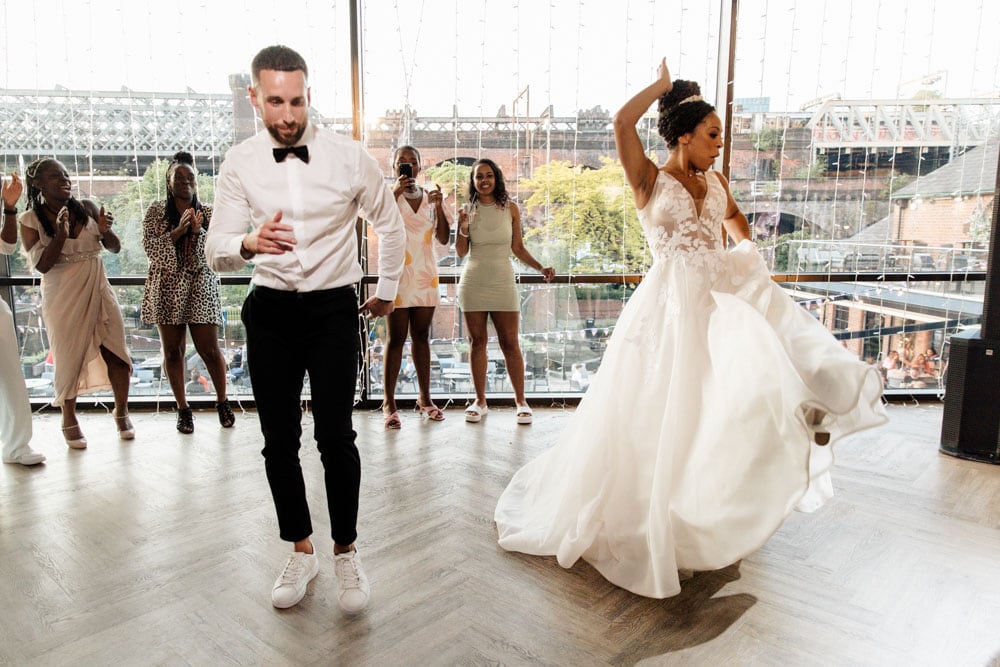 Castlefield Rooms Wedding Party Celebration for Olivia and Mike