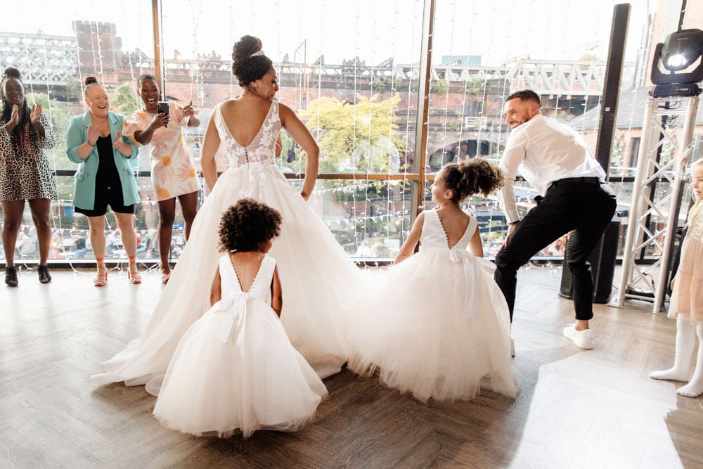 Castlefield Rooms Wedding Party Celebration for Olivia and Mike