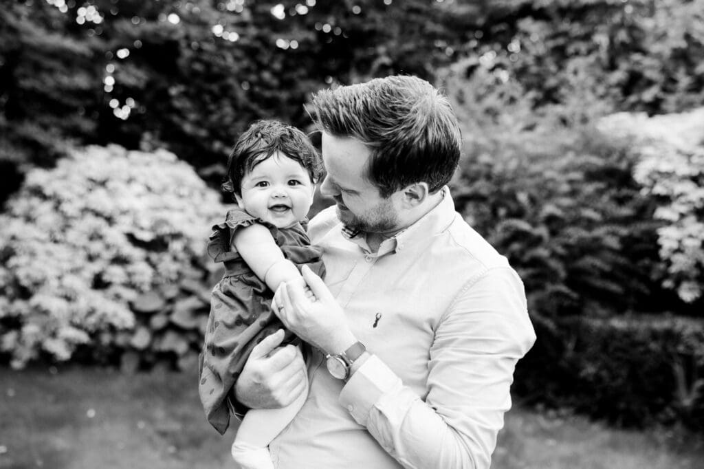 Family photography session in bowden in the back garden of a family home