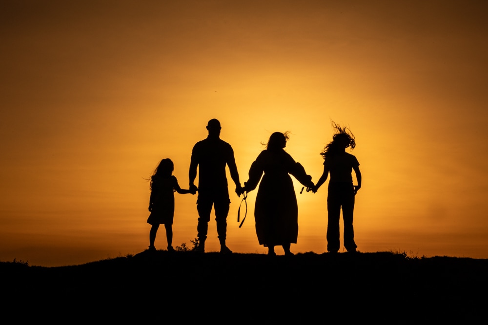 hartshead pike sunset family photoshoot manchester