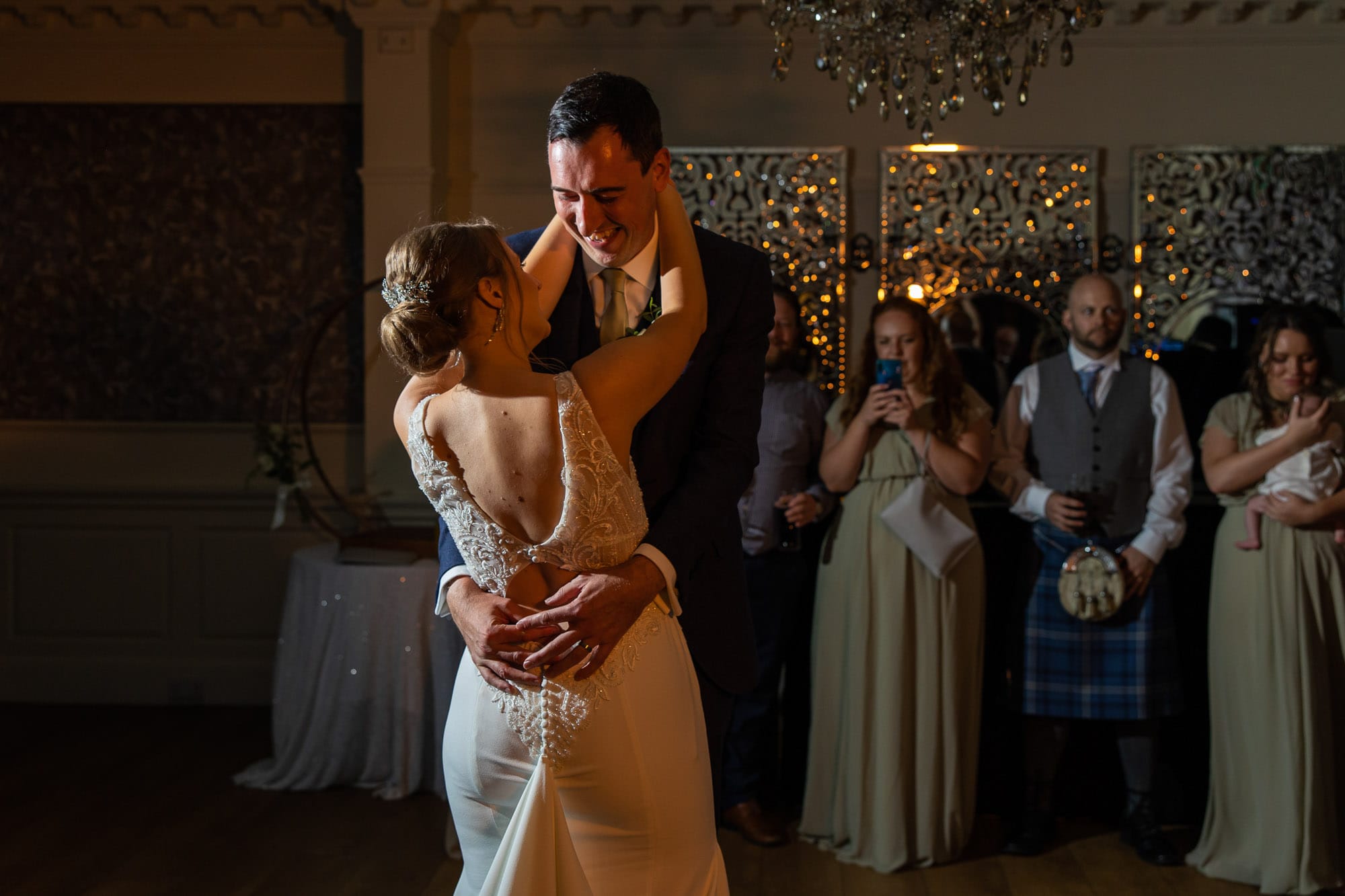 first dance photographs at eaves hall lancashire wedding venue