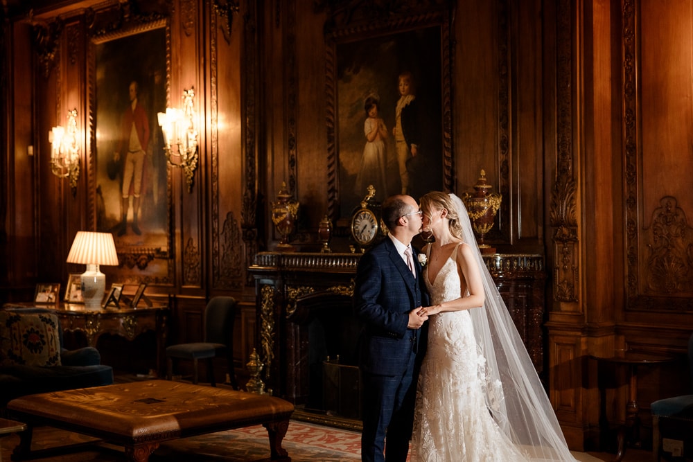 bride and groom at knowsley hall