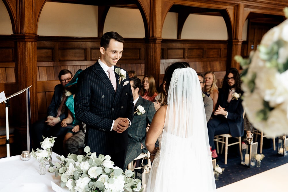 wedding ceremony at Manchester University Chambers