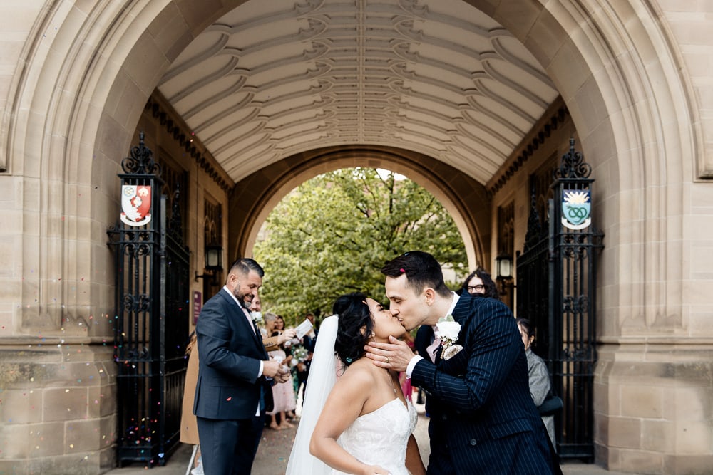 wedding ceremony at Manchester University Chambers
