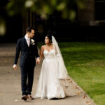 wedding photos at Manchester University Chambers garden