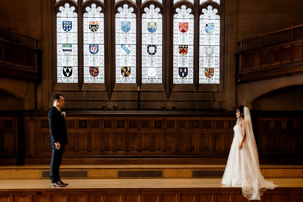 wedding photos at Manchester University Chambers garden