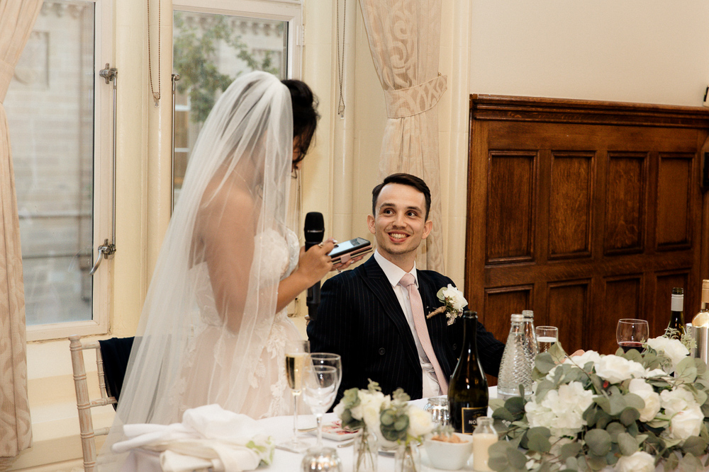 wedding celebration evening reception at the manchester university bistro building