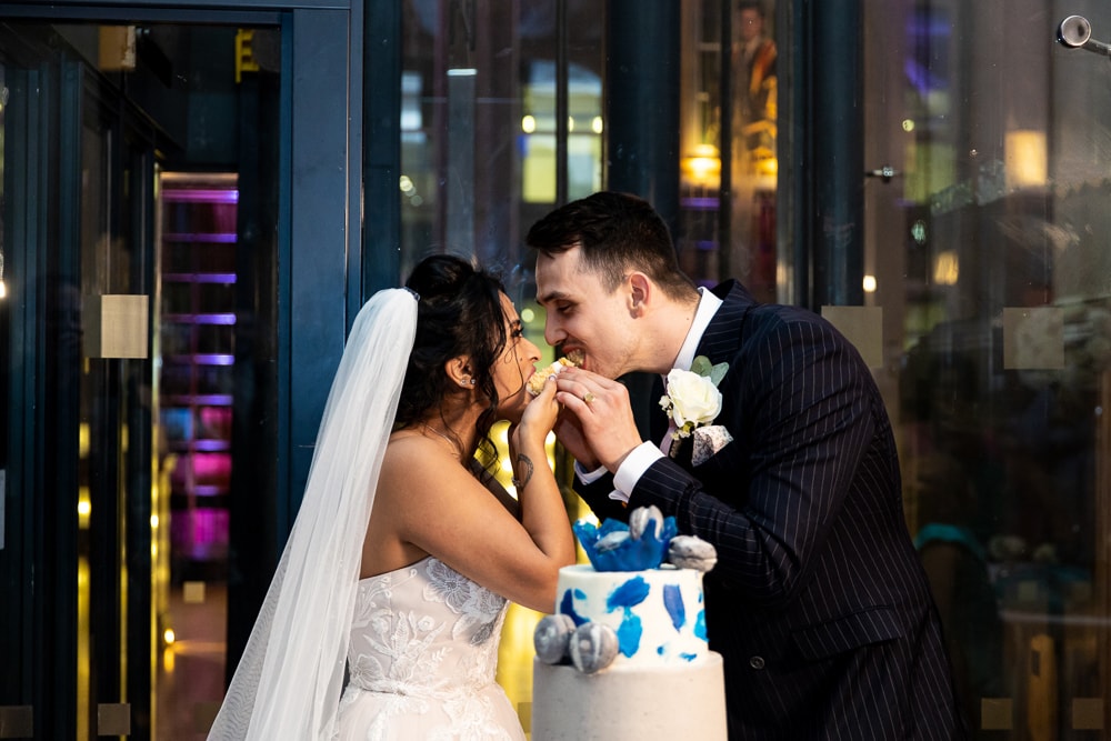 wedding celebration evening reception at the manchester university bistro building