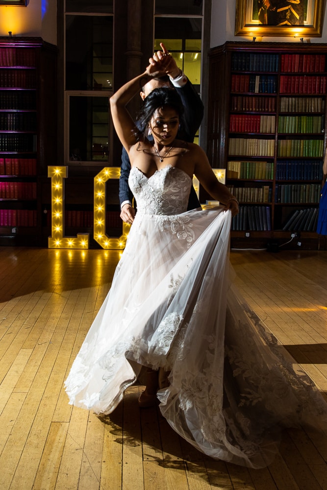 wedding celebration evening reception at the manchester university bistro building