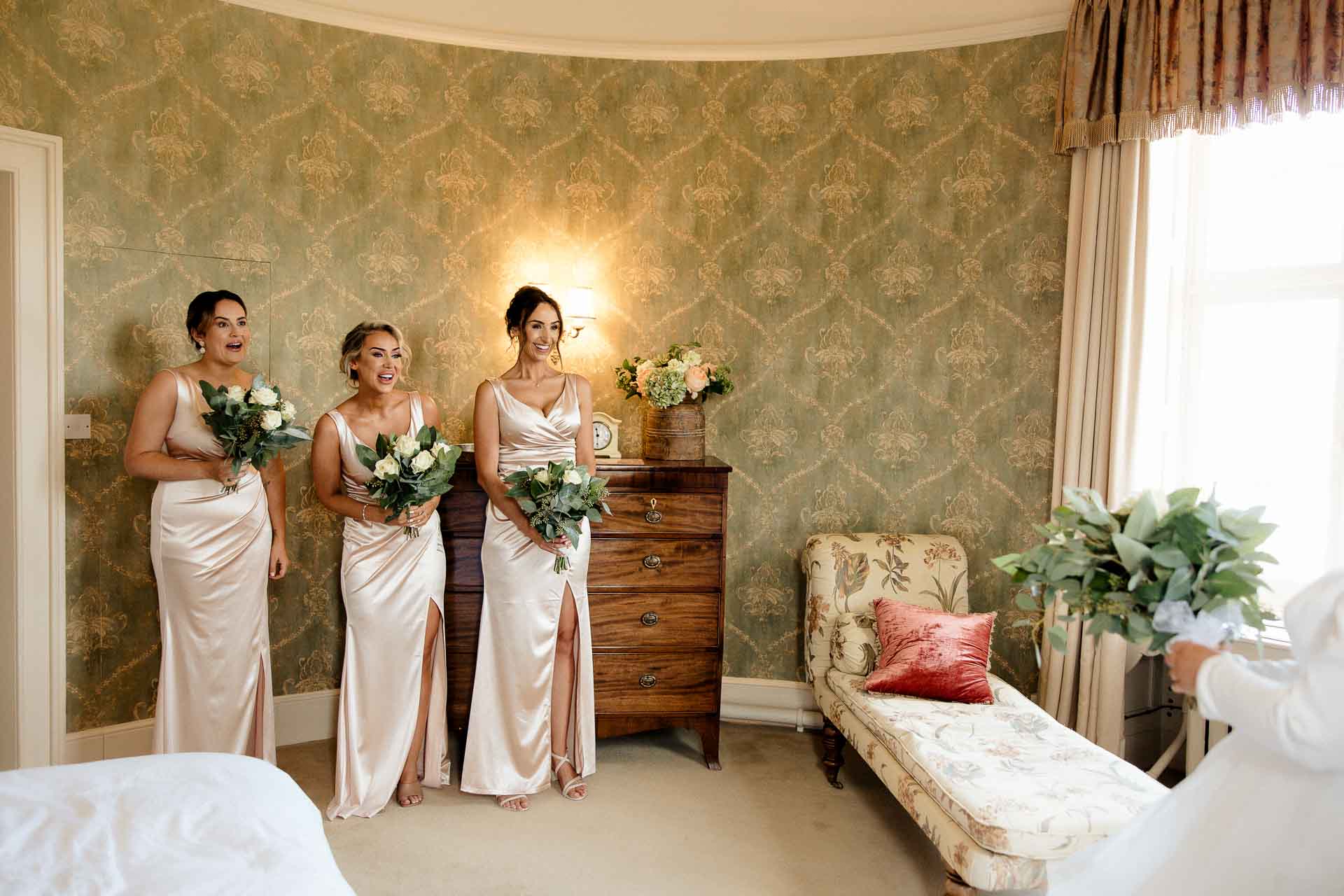 bridal preparations in the round room in The Citadel in Shropshire