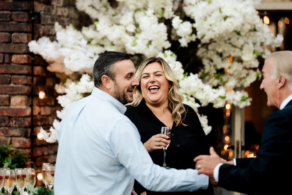 drinks reception at the barn at morley