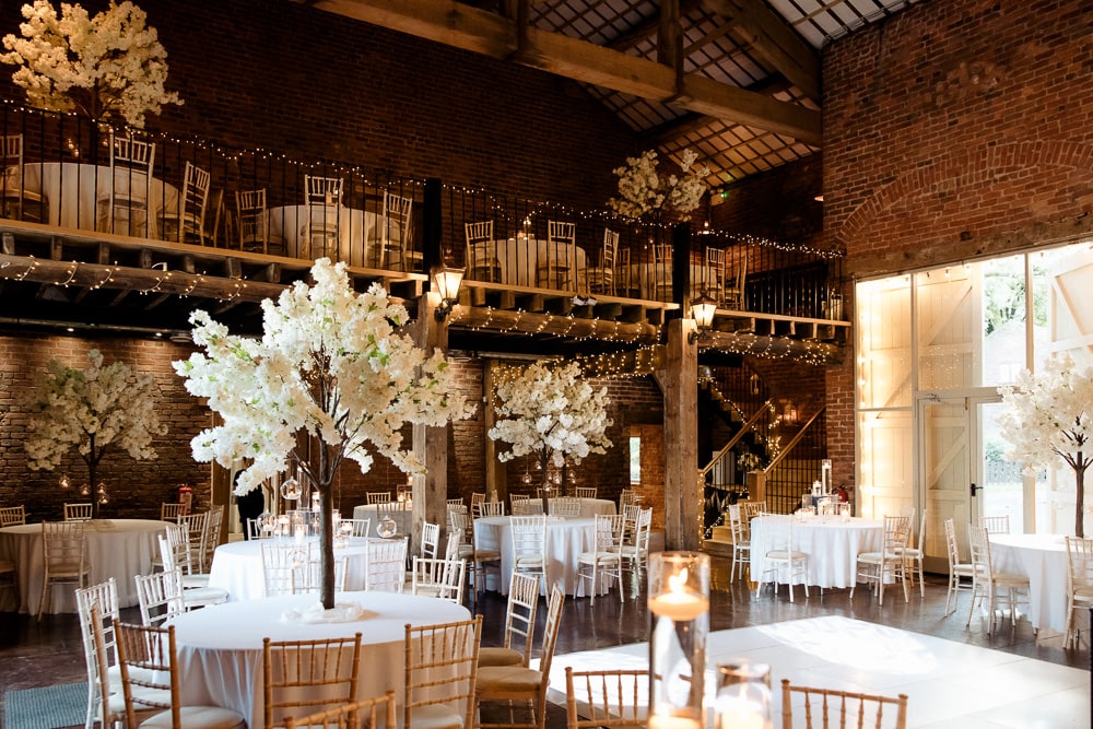 wedding set up at the barn at morley