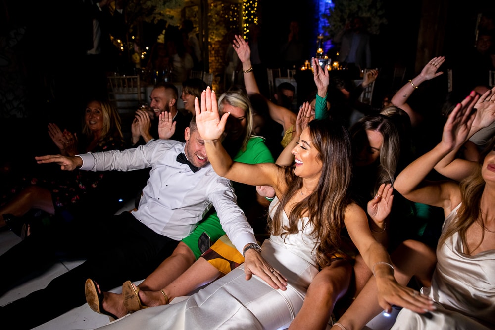 evening wedding reception at the barn at morley