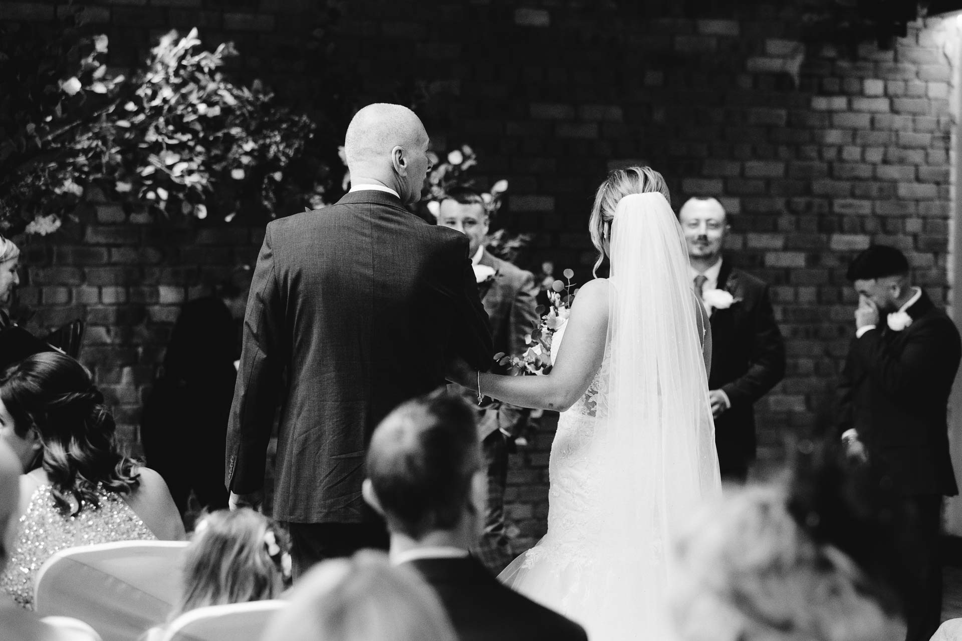 walking down the aisle at the castlefield rooms manchester
