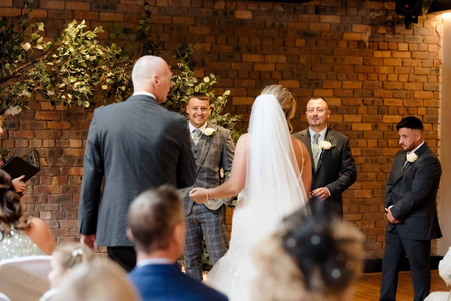 walking down the aisle at the castlefield rooms manchester