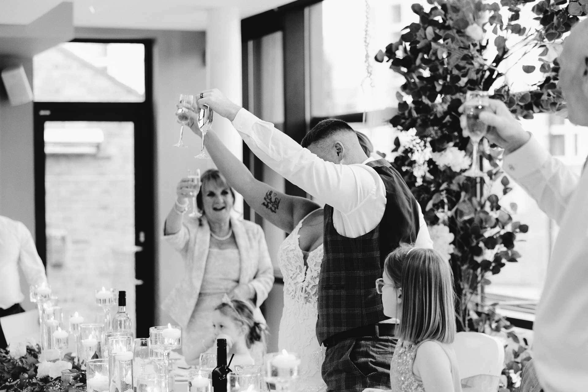 wedding breakfast and speeches at the castlefield rooms manchester