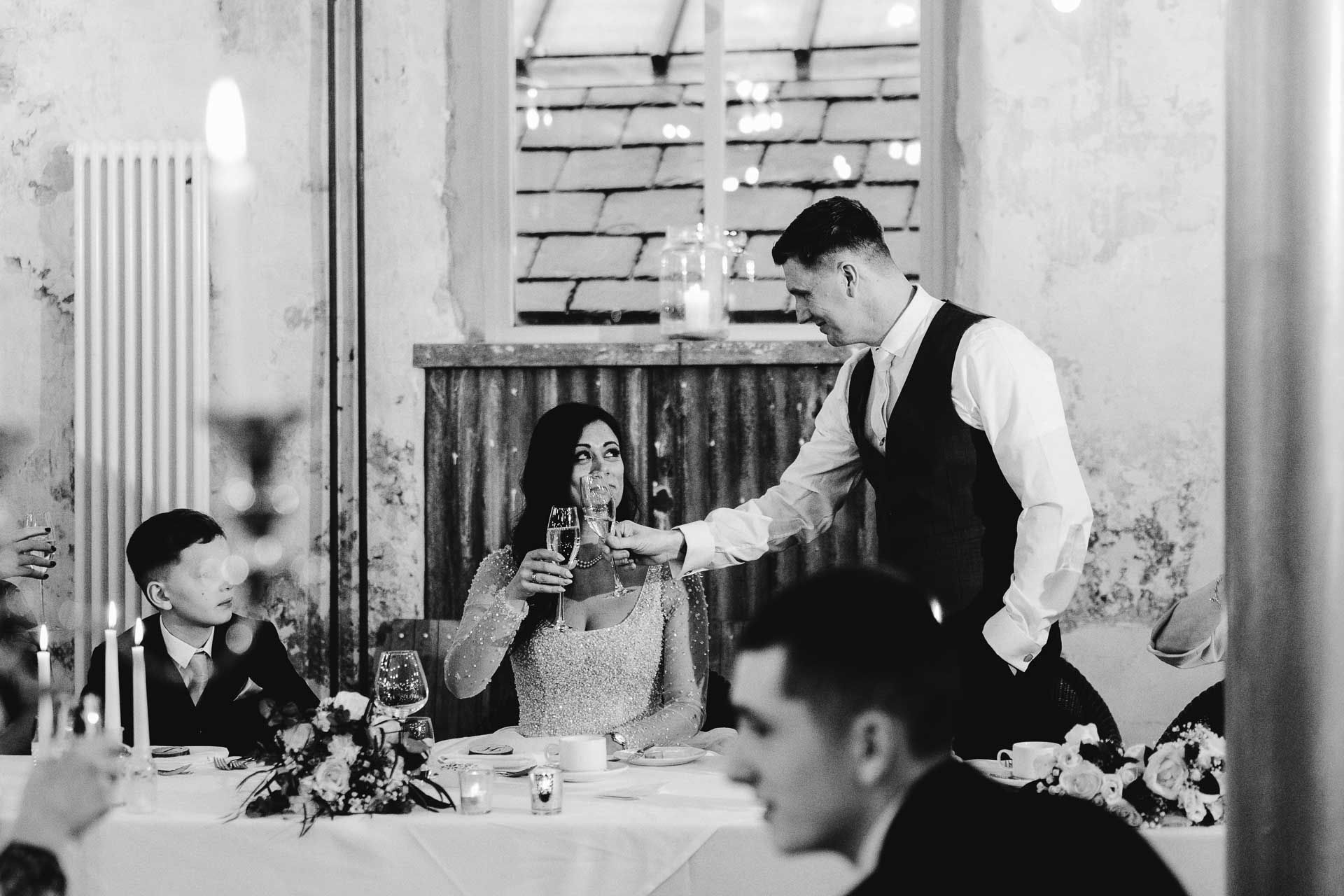 confetti with bride and groom at holmes mill