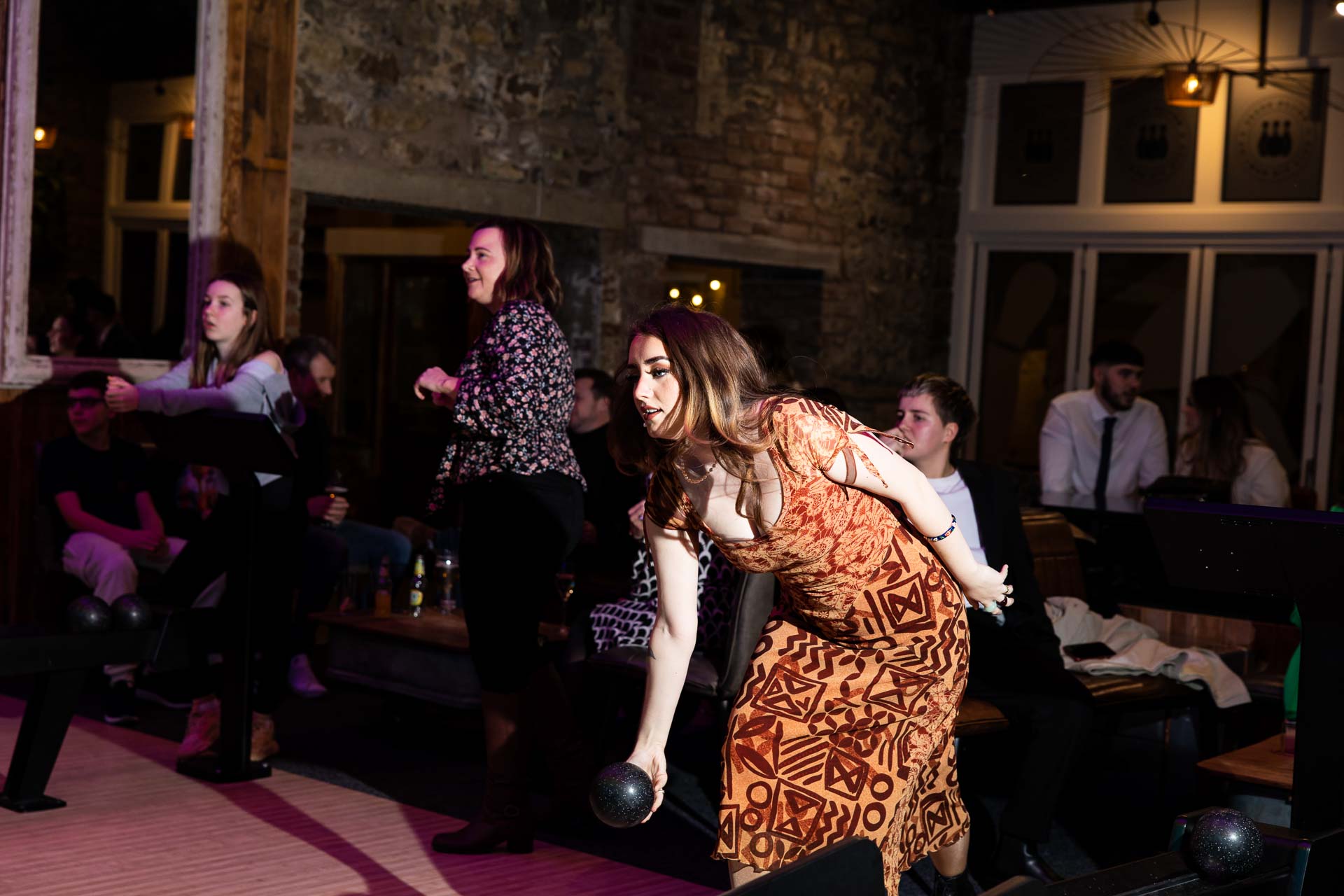 bowling at holmes mill on your wedding day