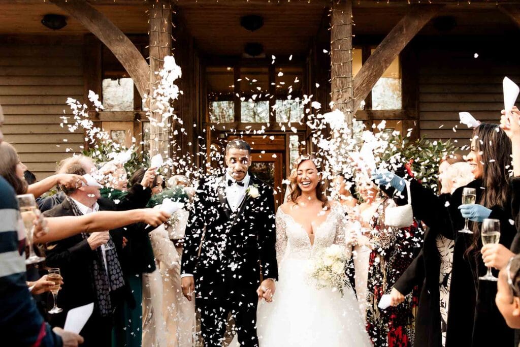The oak tree peover winter wedding of sacha and tyler in december 2023