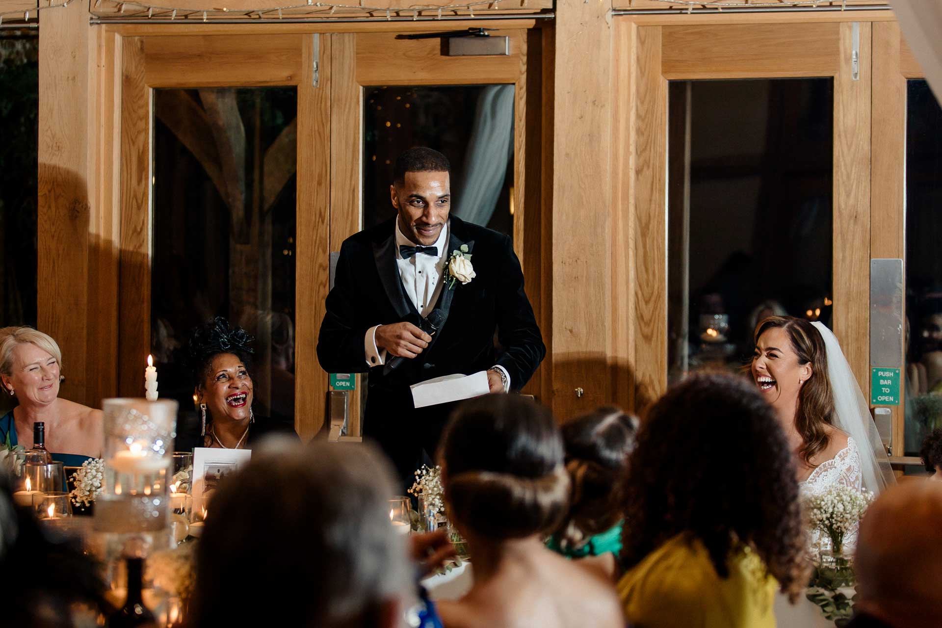 wedding breakfast and speeches at the oak tree peover