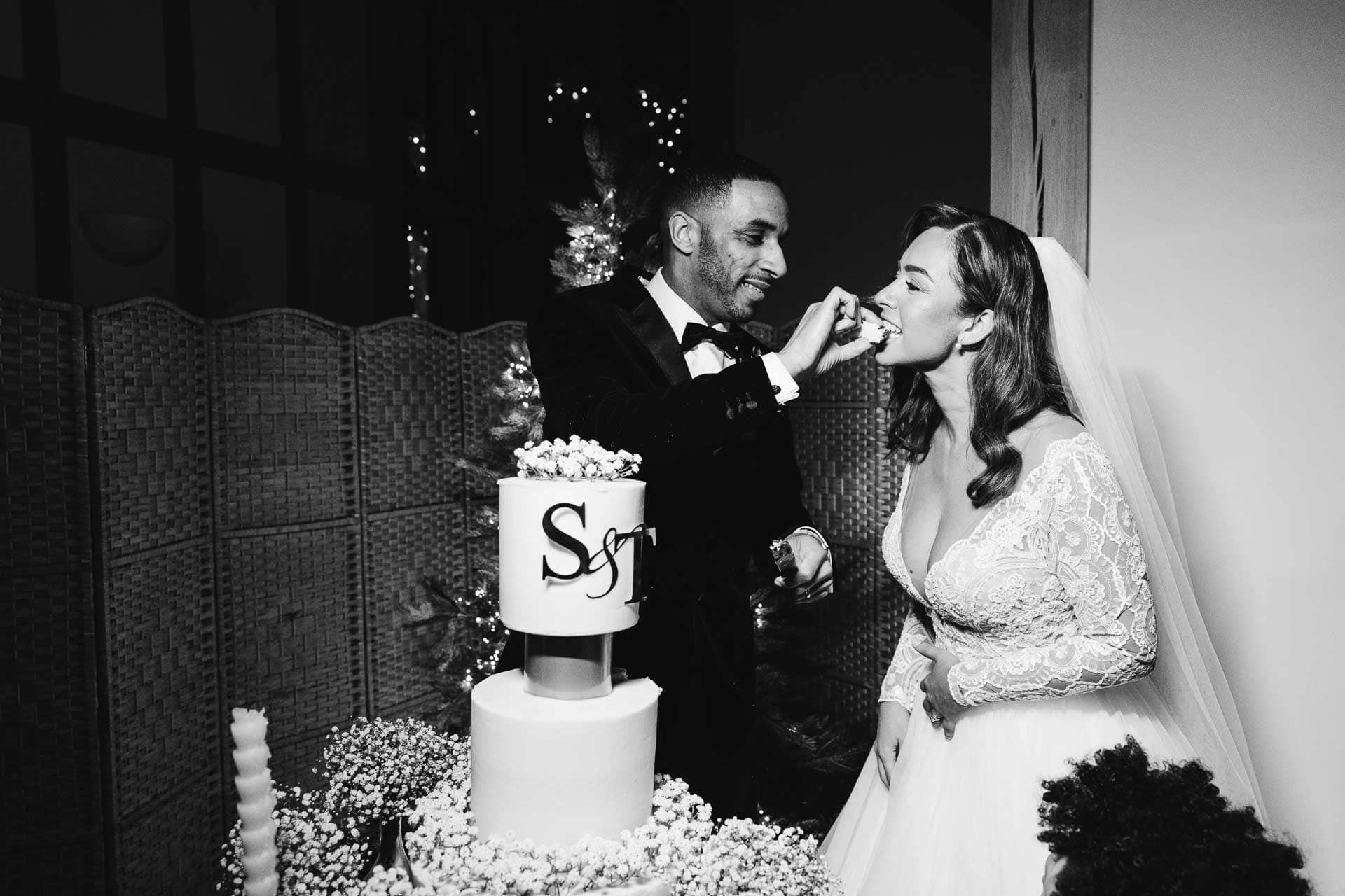 sparklers and fireworks at a wedding at the oak tree peover in cheshire