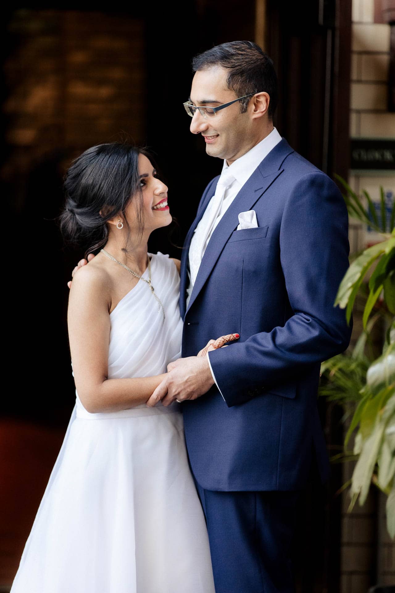 kimpton clock tower bride and groom portraits