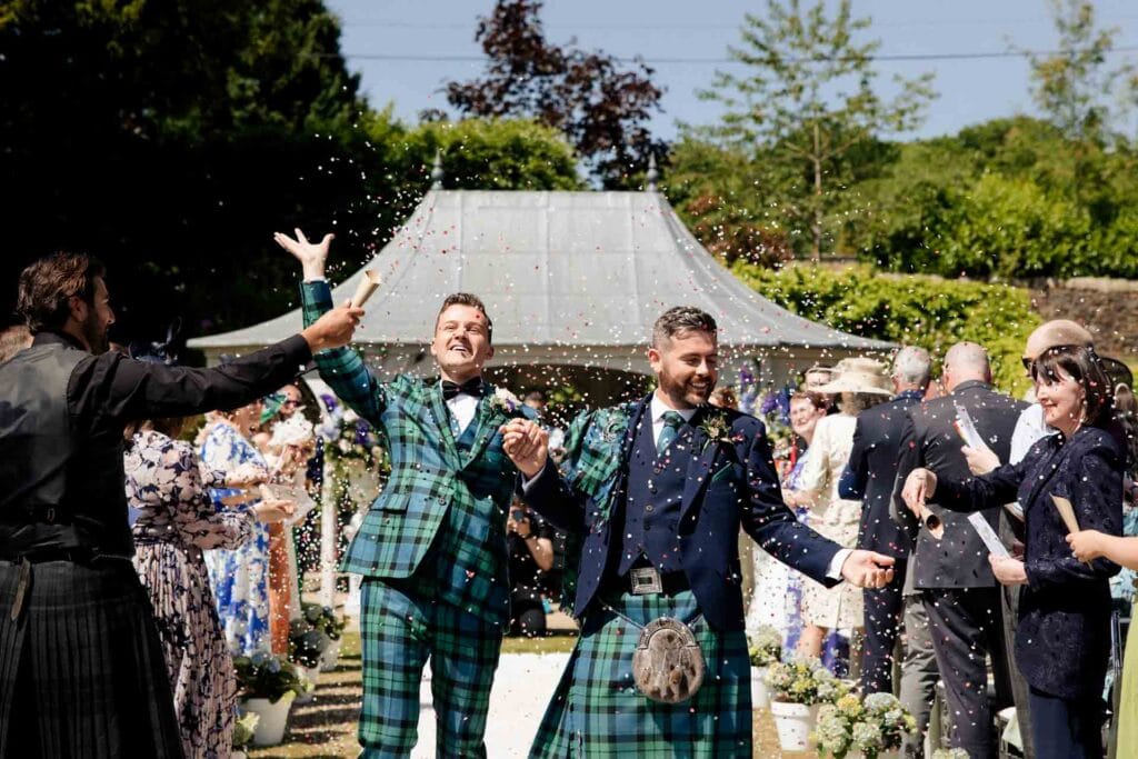 eaves hall wedding photographer adam & alex's outdoor ceremony wedding at eaves hall