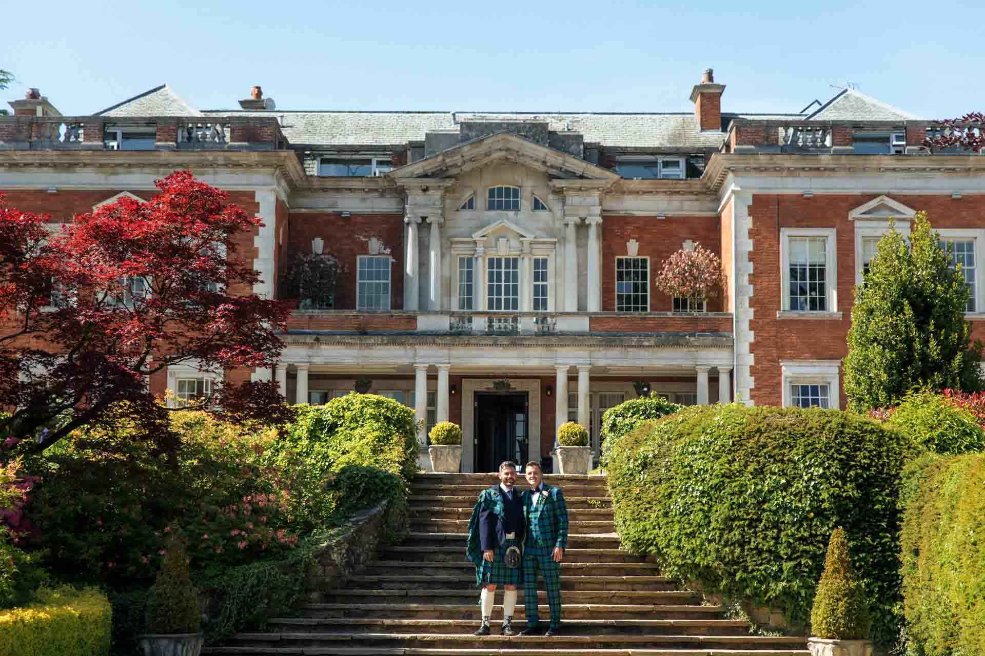 eaves hall wedding photographer adam & alex's outdoor ceremony wedding at eaves hall