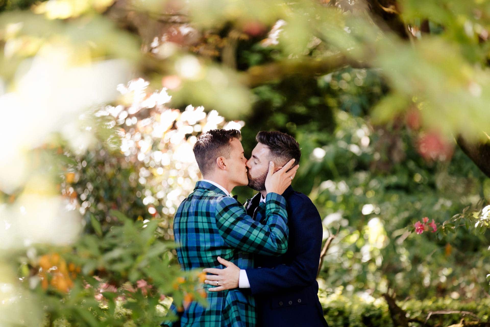 couple in the grounds of eaves hall in lancashire