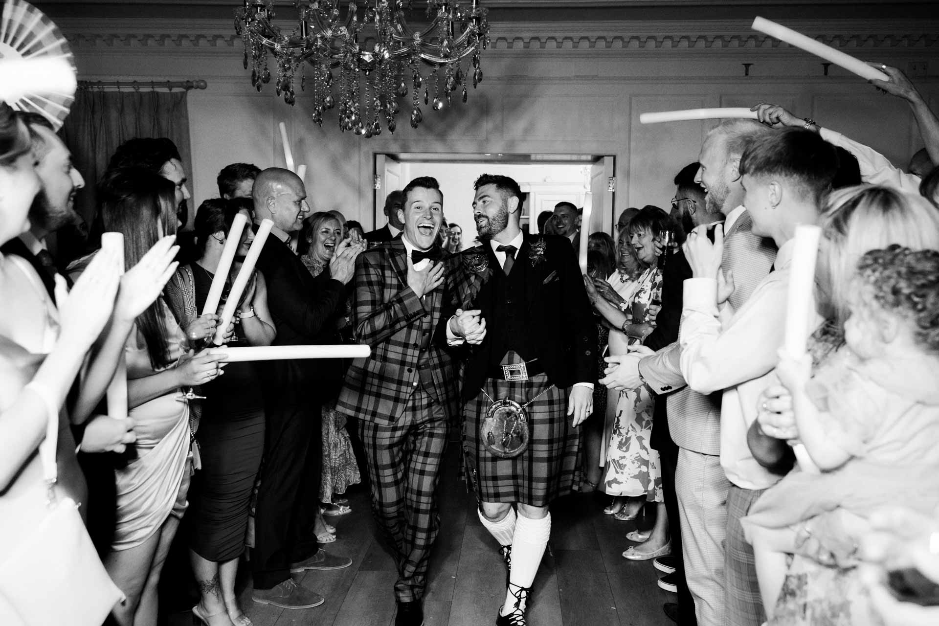 evening wedding reception photography at eaves hall